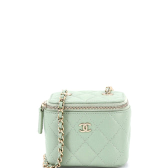 Chanel Classic Vanity Case with Chain Quilted Caviar Mini