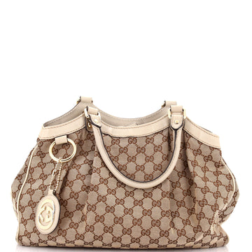 Gucci Sukey Tote GG Canvas with Leather Medium