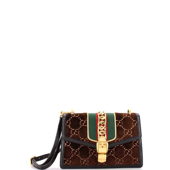 Gucci Sylvie Shoulder Bag GG Velvet Small