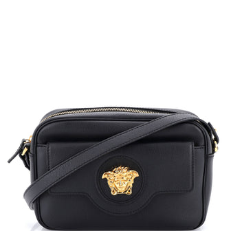 Versace La Medusa Flap Pocket Camera Bag Leather Small