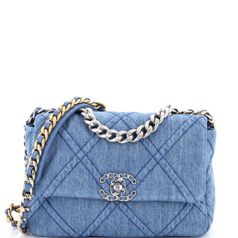 Chanel 19 Flap Bag Quilted Denim Medium