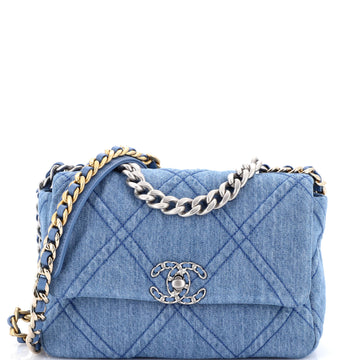 Chanel 19 Flap Bag Quilted Denim Medium
