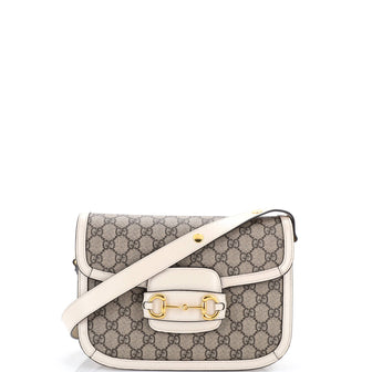Gucci Horsebit 1955 Shoulder Bag GG Coated Canvas with Leather Small