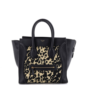 Celine Luggage Bag Printed Canvas and Leather Mini