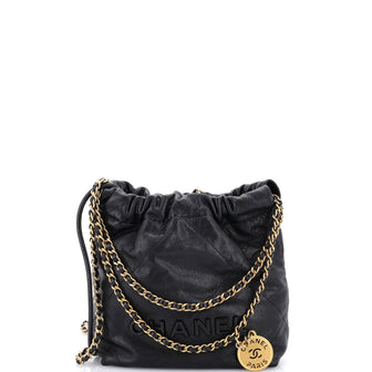 Chanel 22 Chain Hobo Quilted Caviar Mini