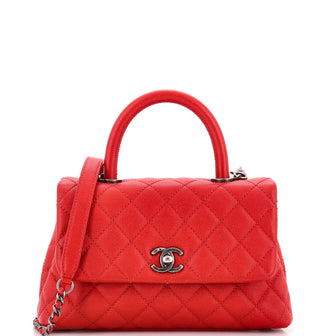 Chanel Coco Top Handle Bag Quilted Caviar Mini