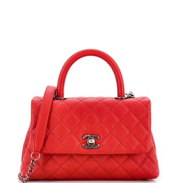 Chanel Coco Top Handle Bag Quilted Caviar Mini