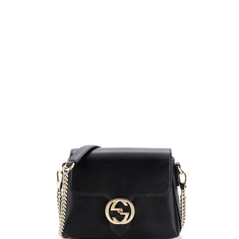 Gucci Interlocking Chain Crossbody Bag Leather Small
