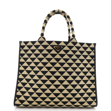 Prada Symbole Shopper Tote Jacquard Large