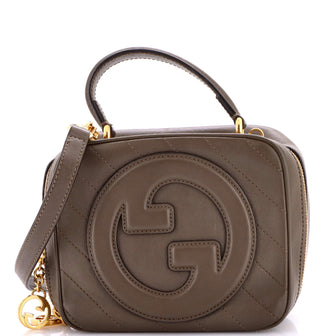 Gucci Blondie NM Top Handle Shoulder Bag Diagonal Quilted Leather