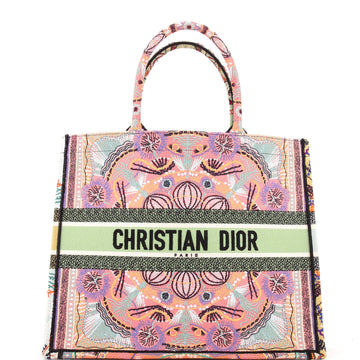 Christian Dior Book Tote Embroidered Canvas Large