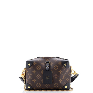 Louis Vuitton Petite Malle Souple Handbag Monogram Canvas with Leather