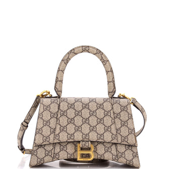 Gucci x Balenciaga The Hacker Project Hourglass Top Handle Bag GG Coated Canvas Small