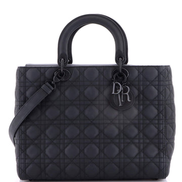 Christian Dior Ultra Matte Lady Dior Bag Cannage Quilt Calfskin Large
