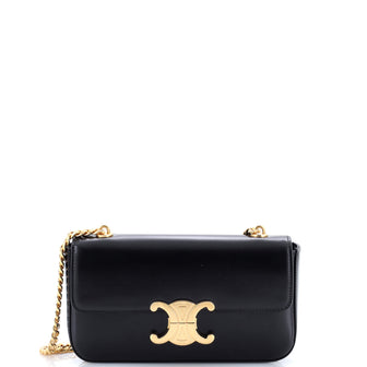 Celine Triomphe Chain Shoulder Bag Leather Small