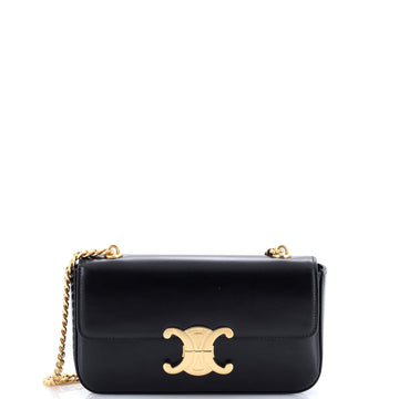 Celine Triomphe Chain Shoulder Bag Leather Small