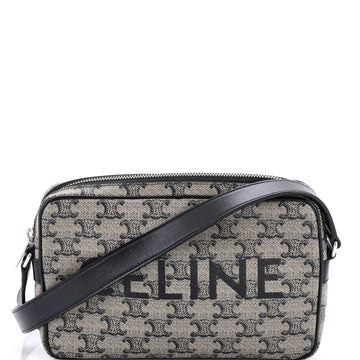Celine Logo Messenger Bag Triomphe Coated Canvas Medium