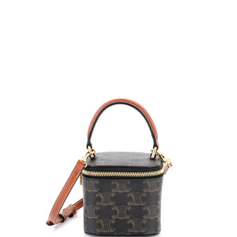 Celine Top Handle Square Vanity Case Triomphe Coated Canvas Mini