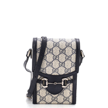 Gucci Horsebit 1955 Crossbody Bag GG Coated Canvas with Leather Mini