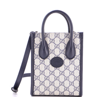 Gucci Interlocking G Patch Tote GG Coated Canvas Mini