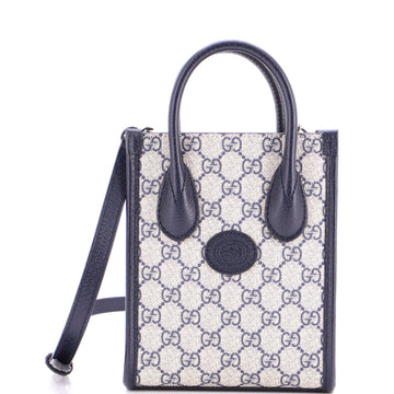 Gucci Interlocking G Patch Tote GG Coated Canvas Mini
