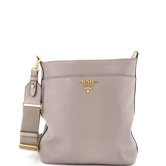 Prada Front Pocket Zipped Crossbody Vitello Phenix Medium