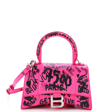 Balenciaga Graffiti Hourglass Top Handle Bag Leather XS