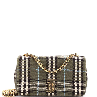Burberry Lola Shoulder Bag Vintage Check Tweed Small