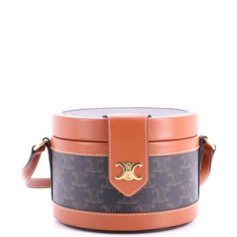 Celine Tambour Bag Triomphe Coated Canvas Medium