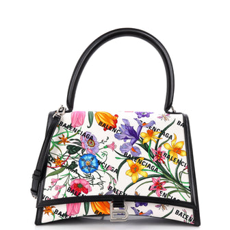 Gucci x Balenciaga The Hacker Project Hourglass Top Handle Bag Flora Canvas Medium