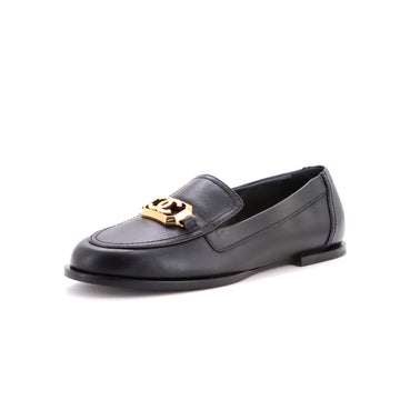 Chanel Women's CC Loafers Embellished Leather