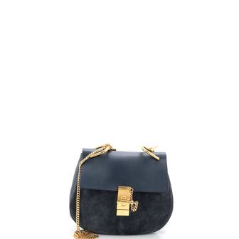 Chloe Drew Crossbody Bag Leather and Suede Small