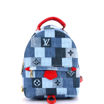 Louis Vuitton Palm Springs Backpack Damier and Monogram Patchwork Denim Mini