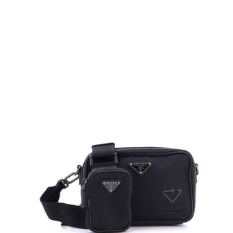 Prada Brique Camera Crossbody Bag Re-Nylon with Saffiano Leather Small
