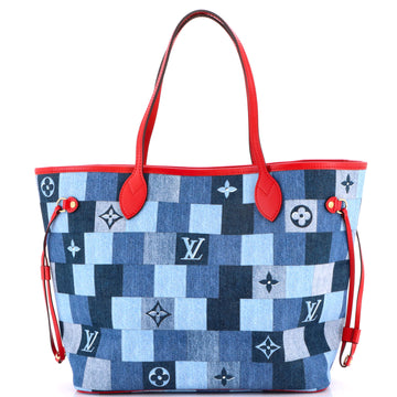 Louis Vuitton Neverfull Tote Damier and Monogram Patchwork Denim MM