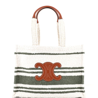 Celine Cabas Thais Tote Striped Fabric Large