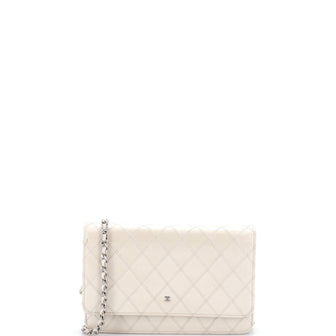 Chanel Diamond Stitch Wallet on Chain Quilted Lambskin