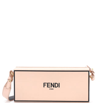 Fendi Logo Horizontal Box Crossbody Bag Leather