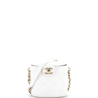 Chanel Resin Elegant Chain Tubular Vanity Case Quilted Lambskin Small