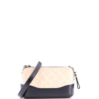 Chanel Gabrielle Double Zip Clutch with Chain Quilted Aged Calfskin
