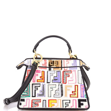 Fendi Peekaboo ISeeU Bag Embroidered Zucca Canvas Petite