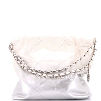 Chanel 22 Chain Hobo Quilted Metallic Degrade Calfskin Small