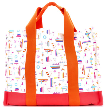 Hermes Petit Chartier Nappy Bag Printed Toile Large