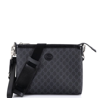 Gucci Interlocking G Patch Wristlet Messenger Bag GG Coated Canvas Medium