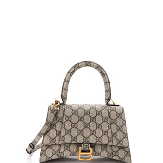 Gucci x Balenciaga The Hacker Project Hourglass Top Handle Bag GG Coated Canvas Small