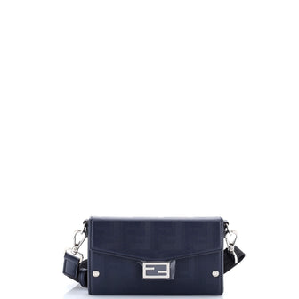 Fendi Baguette Soft Trunk Phone Pouch Zucca Embossed Leather