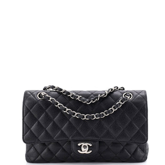 Chanel Classic Double Flap Bag Quilted Caviar Medium