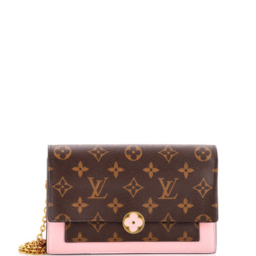 Louis Vuitton Flore Chain Wallet Monogram Canvas with Leather