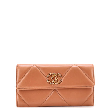 Chanel 19 Flap Wallet Quilted Lambskin Long