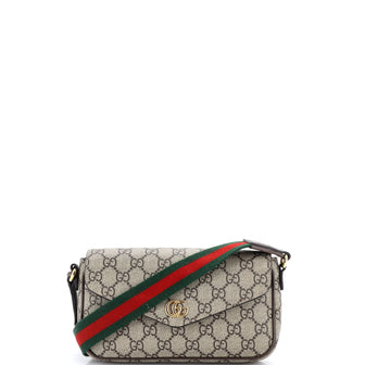 Gucci Ophidia Envelope Flap Shoulder Bag GG Coated Canvas Mini